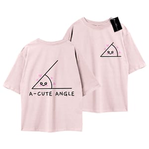 A-Cute Angle – Oversized Baby Pink Math Pun Tee