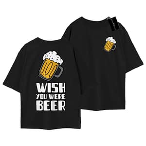 Wish You Were Beer – Oversized Black Tee